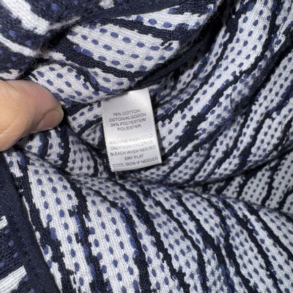 Ann Taylor Loft Women's Tulip Mini Skirt XS Navy White Geometric Pattern Casual - Picture 5 of 8